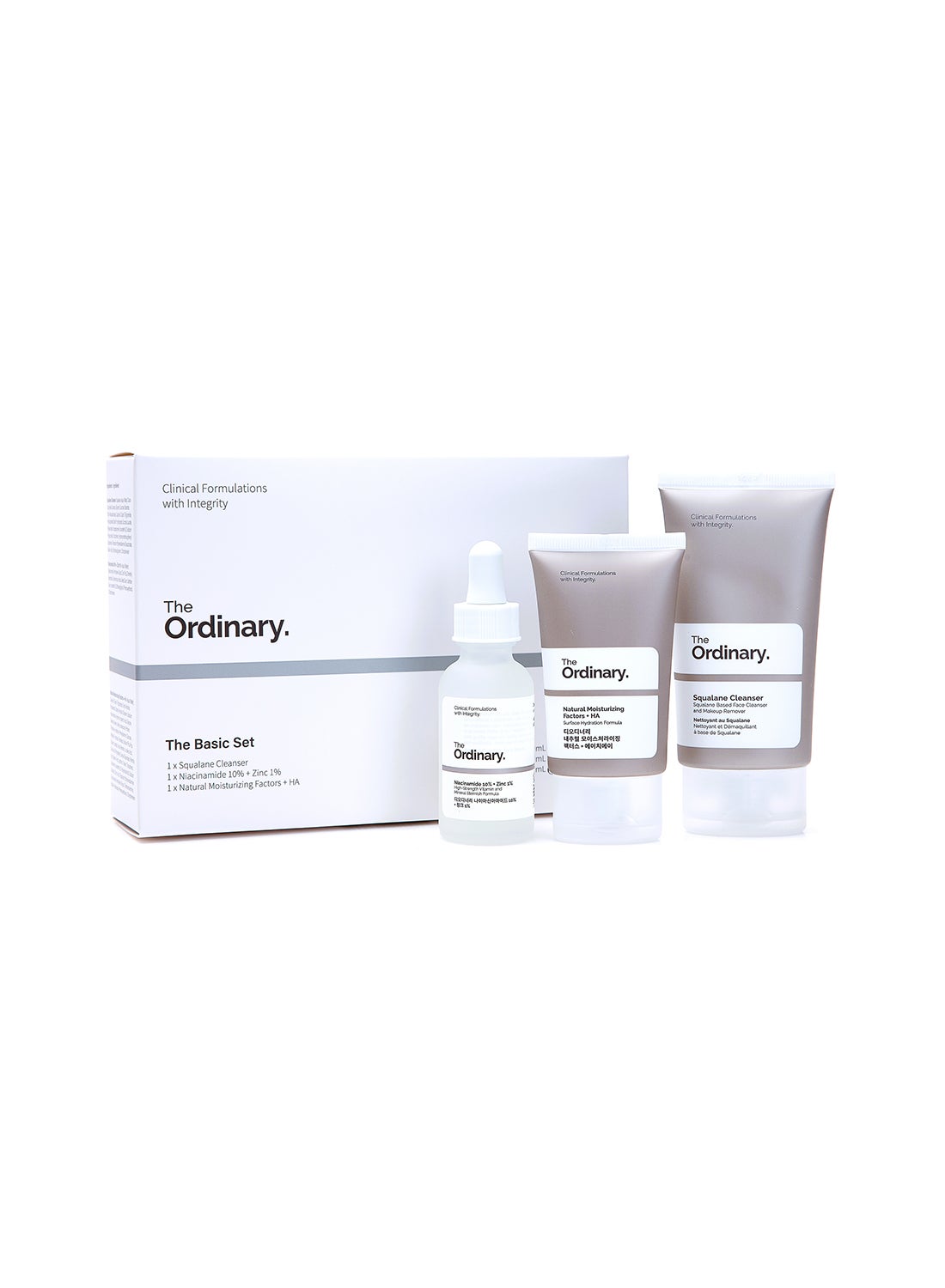 The Ordinary Basic Set Squalane Cleanser Niacinamide 10 Zinc 1 Natural Moisturizing Factors Ha 50 30